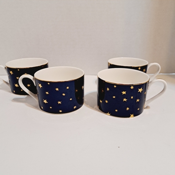 Galaxy Fine Porcelain By Sakura 14K Gold Set Of 4 Teacups - Picture 6 of 6